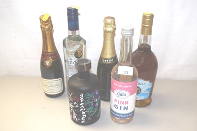 Lot 23 - Five bottles of various Vodka, Gin etc
