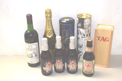 Lot 31 - Mixed Lot: Bottle of champagne, Millennium ale,...