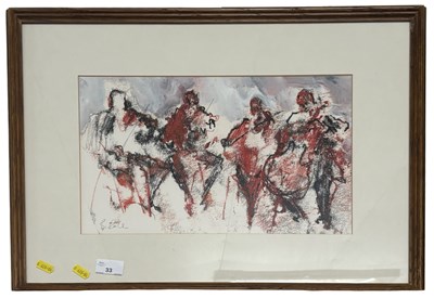 Lot 33 - Abstract study of musicians signed B Roole