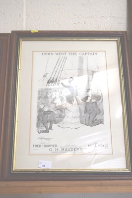 Lot 41 - A coloured print Down Went The Captain