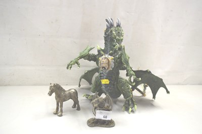 Lot 68 - A large articulated draon model and others