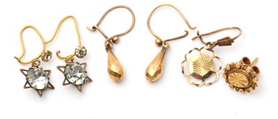 Lot 91 - A mixed lot of 9ct earrings: including a pair...