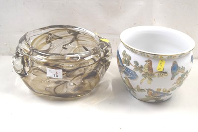 Lot 78 - An Art Glass vase and a modern jardiniere