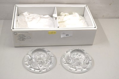 Lot 85 - A J G Durand pair of clear glass T light holders