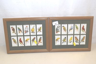 Lot 88 - Two frames of Players cigarette cards, Aviary...