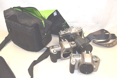 Lot 100 - Two Nikon cameras F65/F55 together with a...