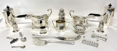 Lot 193 - Quantity of silver plated wares, condiments,...