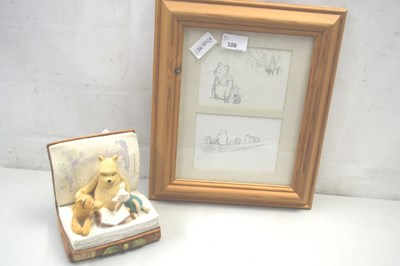 Lot 108 - A monochrome Winnie the Pooh print and a...