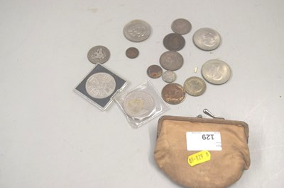 Lot 129 - A purse containing pre-decimal coinage and...