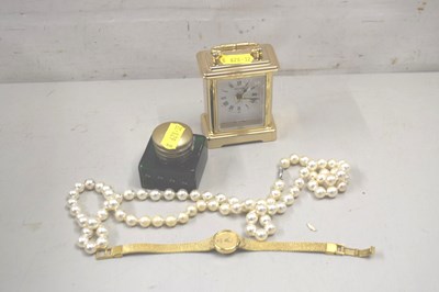 Lot 131 - A bedside clock, Raymond Weil wristwatch,...