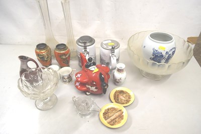 Lot 136 - Mixed Lot: Beer steins, various glass wares,...