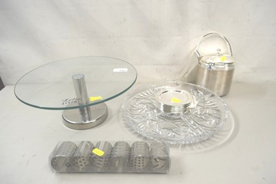 Lot 140 - Mixed Lot: Cake stand, ice bucket and tongs,...
