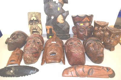 Lot 193 - Group of various hardwood wall masks