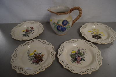 Lot 215 - Mixed Lot: Royal cream ware lattice decorated...