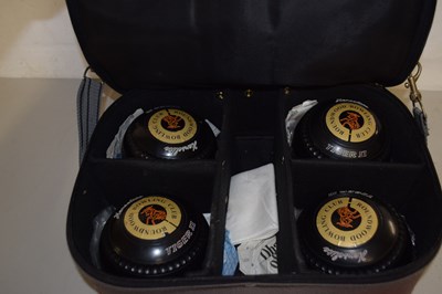 Lot 220 - A set of Henselit lawn bowls