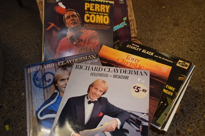 Lot 228 - A wicker hamper of assorted records