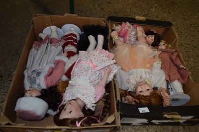 Lot 239 - Two boxes of modern collectors dolls