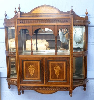 Lot 347 - Late 19th century rosewood and inlaid wall...