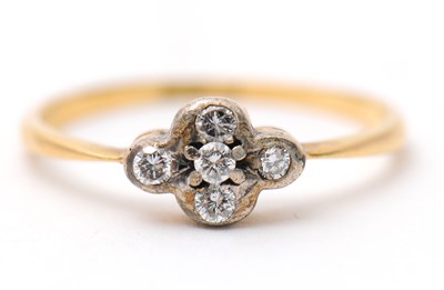 Lot 19 - A diamond ring, set with five small round...