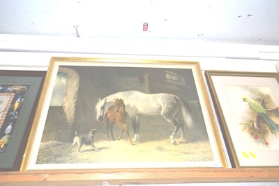 Lot 275 - After Volkers coloured print, mare and foal