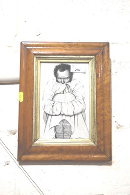 Lot 287 - A monochrome study of a hunched figure set in...