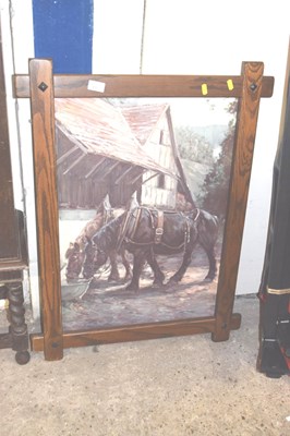 Lot 301 - An oleograph study of horses