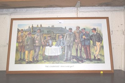 Lot 303 - Coloured print of golfing The Club House