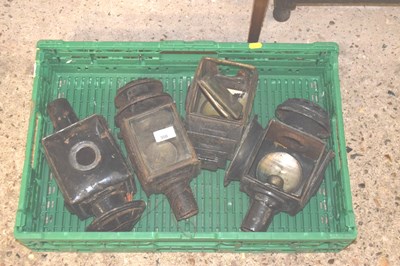 Lot 308 - Four various vintage carriage lamps, for...