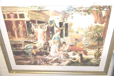 Lot 337 - Reproduction coloured print The Roman Bath
