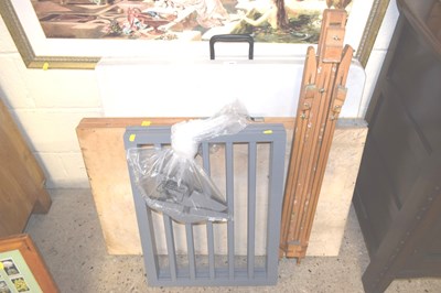 Lot 338 - Group of artists easel, two folding tables and...