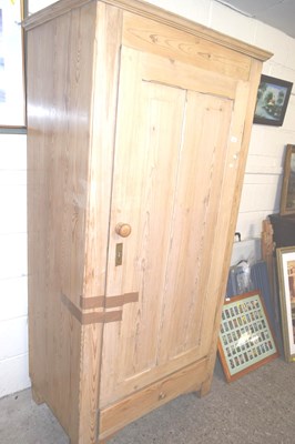 Lot 341 - A 19th Century pine wardrobe with single door...