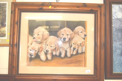 Lot 347 - Beryl Gatward study of Golden Retriever puppies