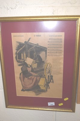 Lot 349 - Coloured print Le Tisserand