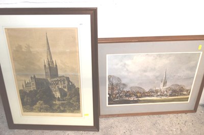 Lot 351 - Two coloured prints of Norwich Cathedral