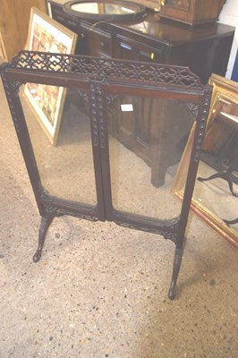 Lot 363 - Mahogany framed folding glazed fire screen