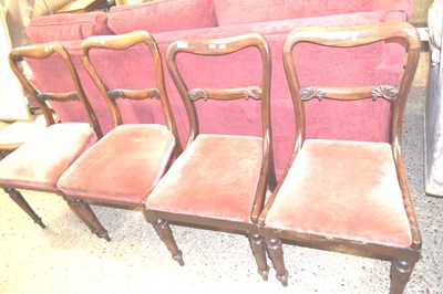 Lot 386 - Two pairs of Victorian rosewood bar back...