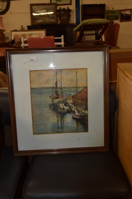 Lot 420 - Florence Page, study of a harbour scene,...
