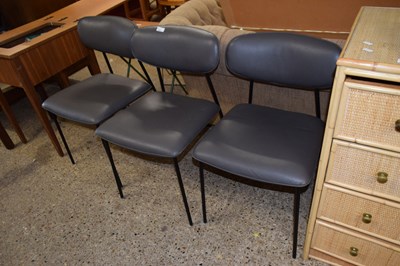 Lot 421 - Set of three metal framed dining chairs