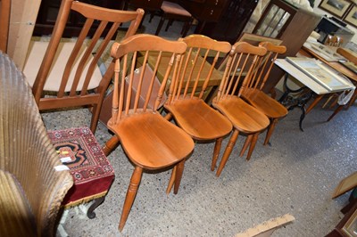Lot 435 - Set of four stick back chairs