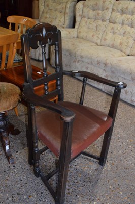 Lot 442 - An oak framed carver chair