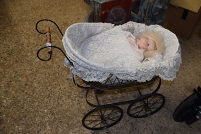 Lot 457 - Two dolls and a dolls cot