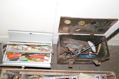 Lot 709 - Tool box and contents and a further metal...