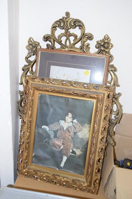 Lot 720 - Mixed Lot: Wall mirror and assorted pictures