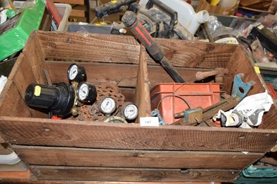 Lot 747 - Wooden crate of various assorted tools