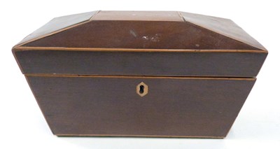 Lot 377 - 19th century mahogany sarcophagus formed tea...