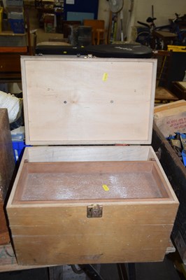 Lot 757 - A wooden tool box and contents