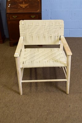 Lot 378 - 20th century light wood framed armchair with...