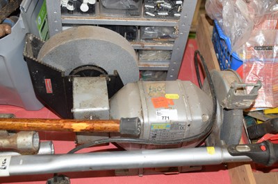 Lot 771 - Bench grinder and a box of drill attachments (2)