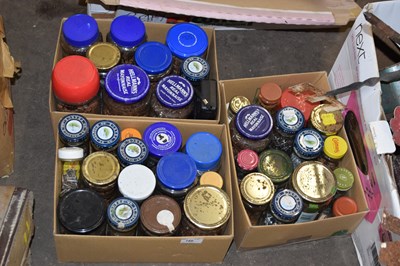 Lot 786 - Three boxes of jars, various nuts, bolts,...