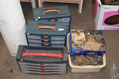 Lot 804 - Three plastic workshop tidy chests together...